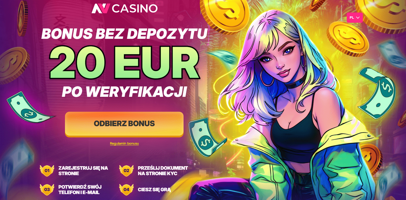 20 euro bez depozytu nv casino