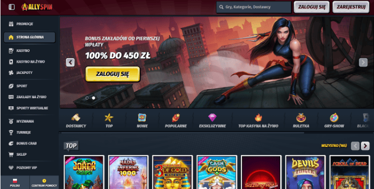 AllySpin kasyno rejestracja krok 1