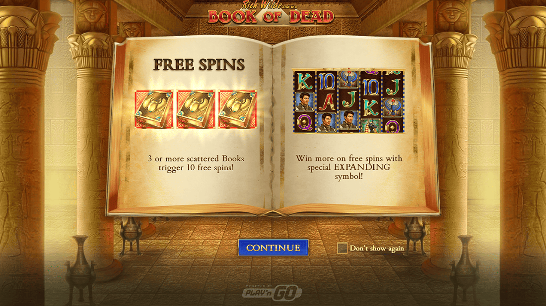 Book of Dead slot free spins