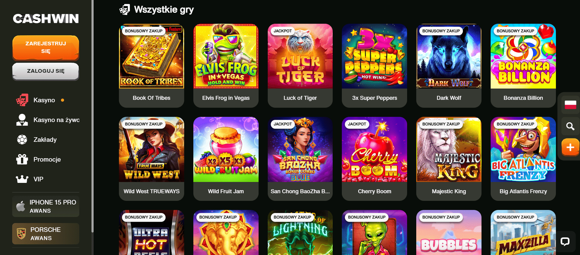 Cashwin casino online gry