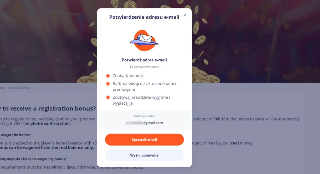 Vulkan Vegas bonus za rejestrację krok 3