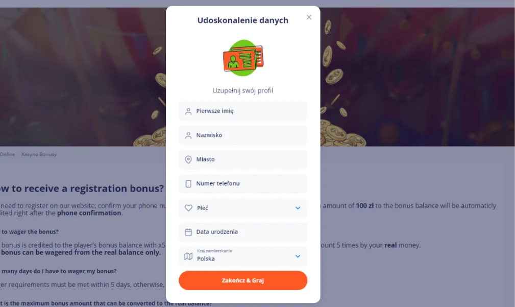 Vulkan Vegas bonus za rejestrację krok 4