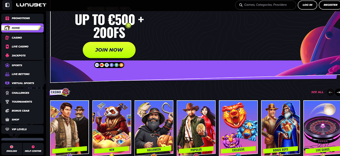 LunuBet casino strona główna