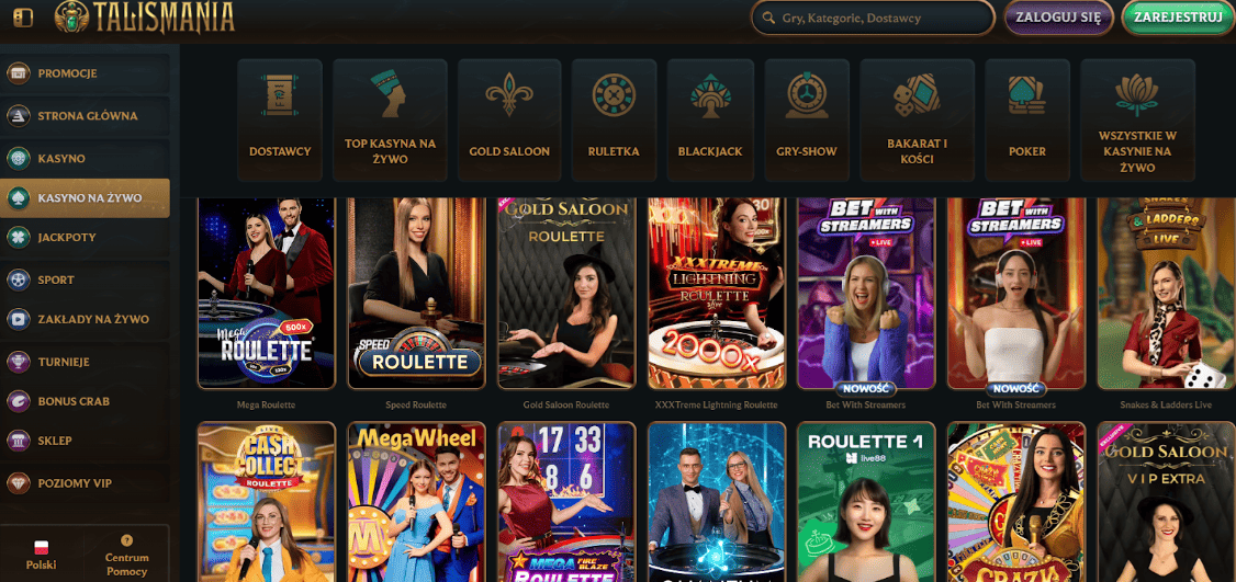 Talismania kasyno na żywo
