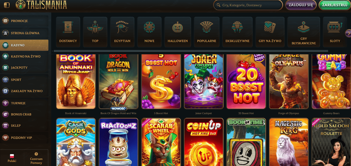 Talismania kasyno online gry