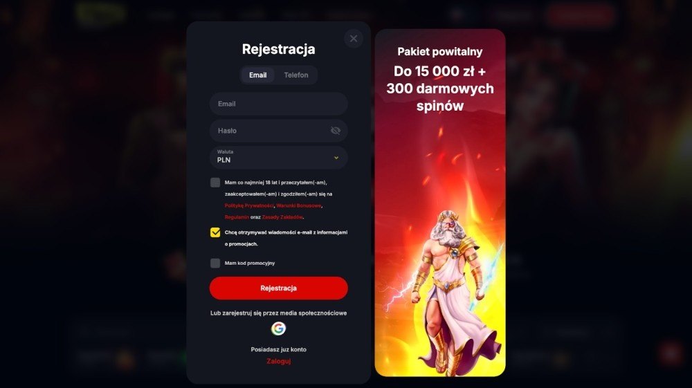 Yep casino ukończyć wstępną rejestrację