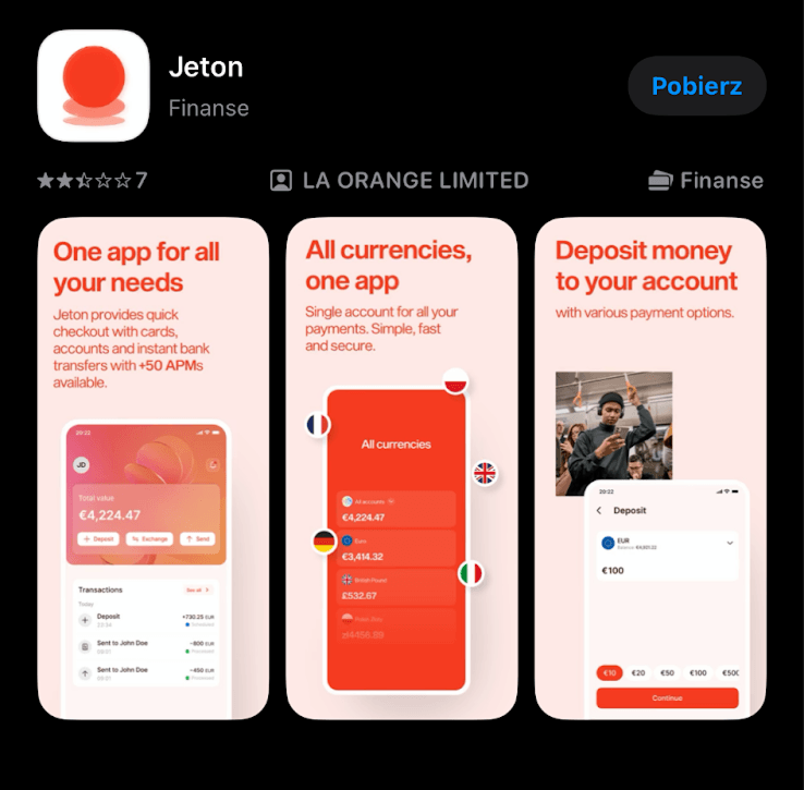 aplikacja jeton