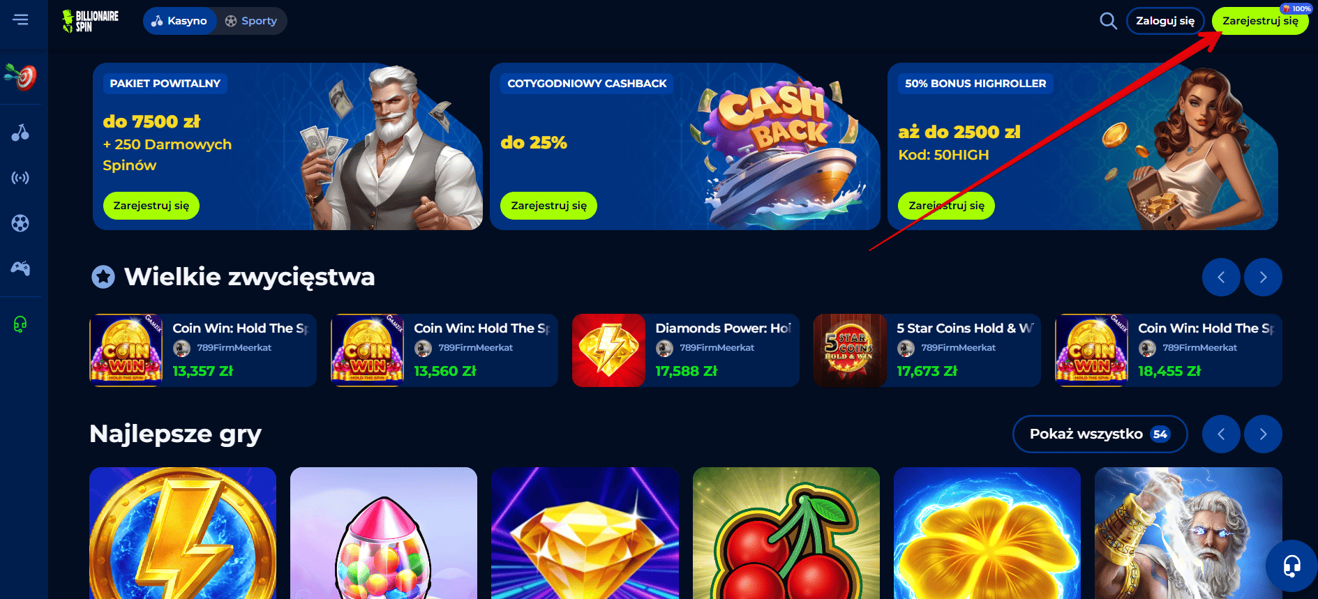 billionairespin oficjalna strona