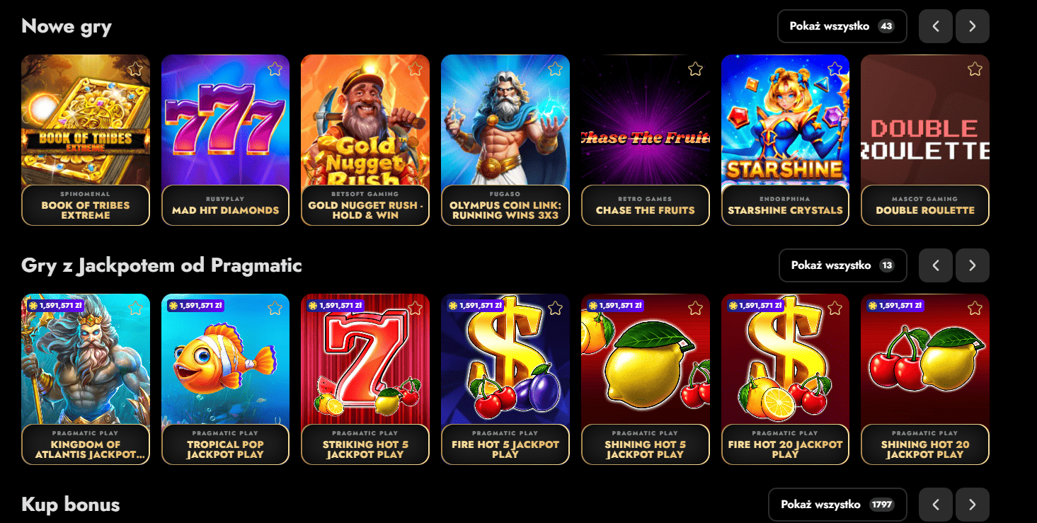 dostepnosc gier w oscarspin