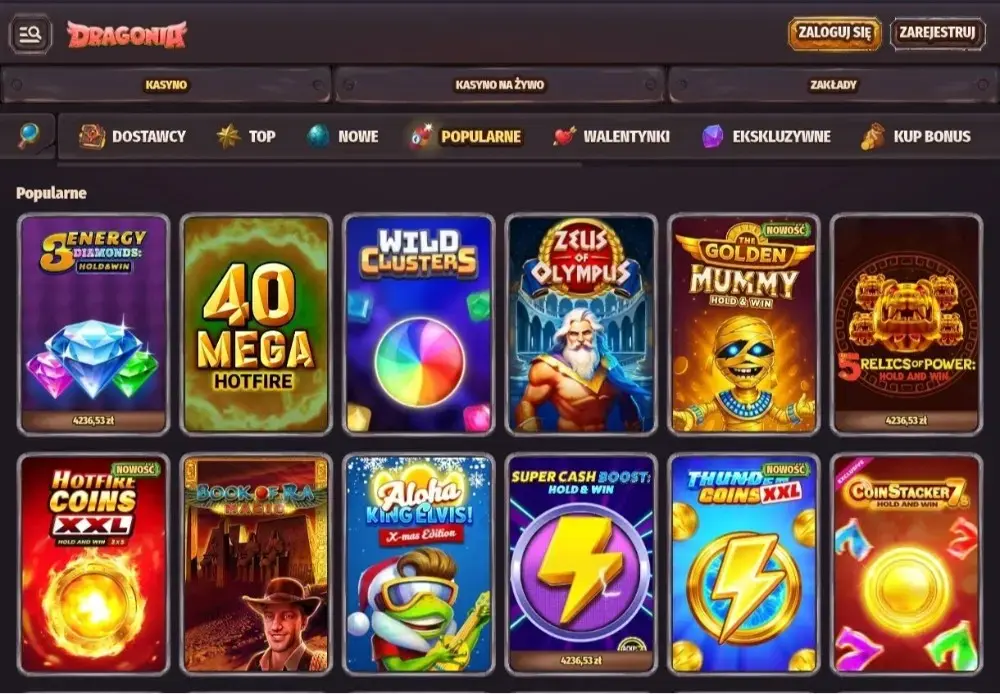 dragonia casino biblioteka slotów