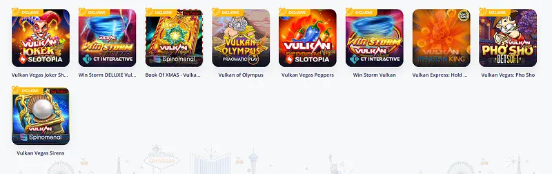 ekskluzywne automaty vulkan vegas