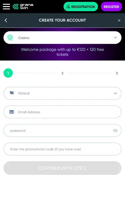 granawin casino rejestracja