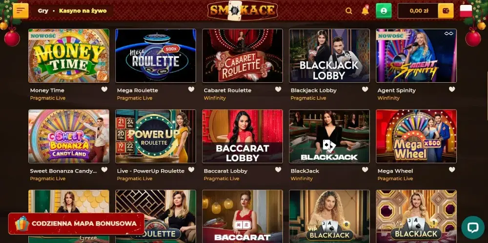 gry na żywo smokace casino