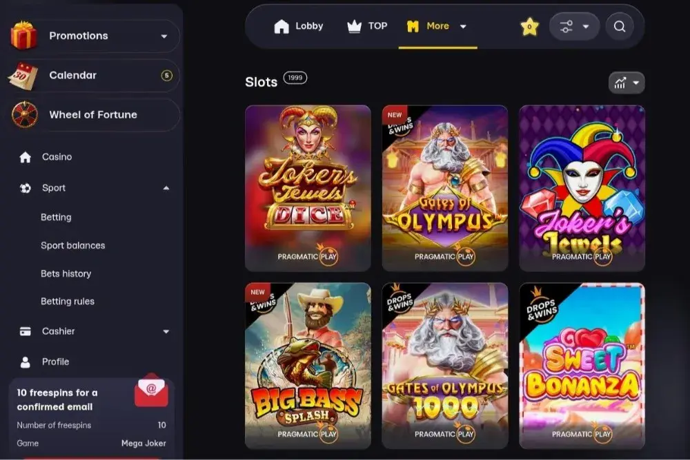 kolekcja slotów online w altaris 