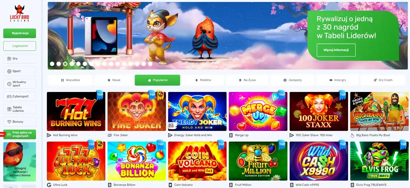 lucky bird glowna strona