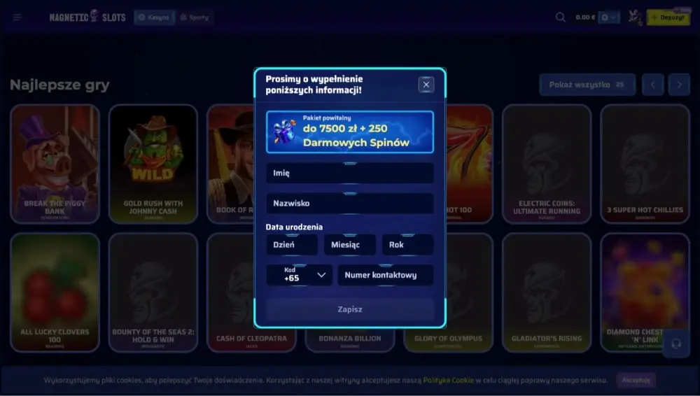 magnetic slots proces rejestracji