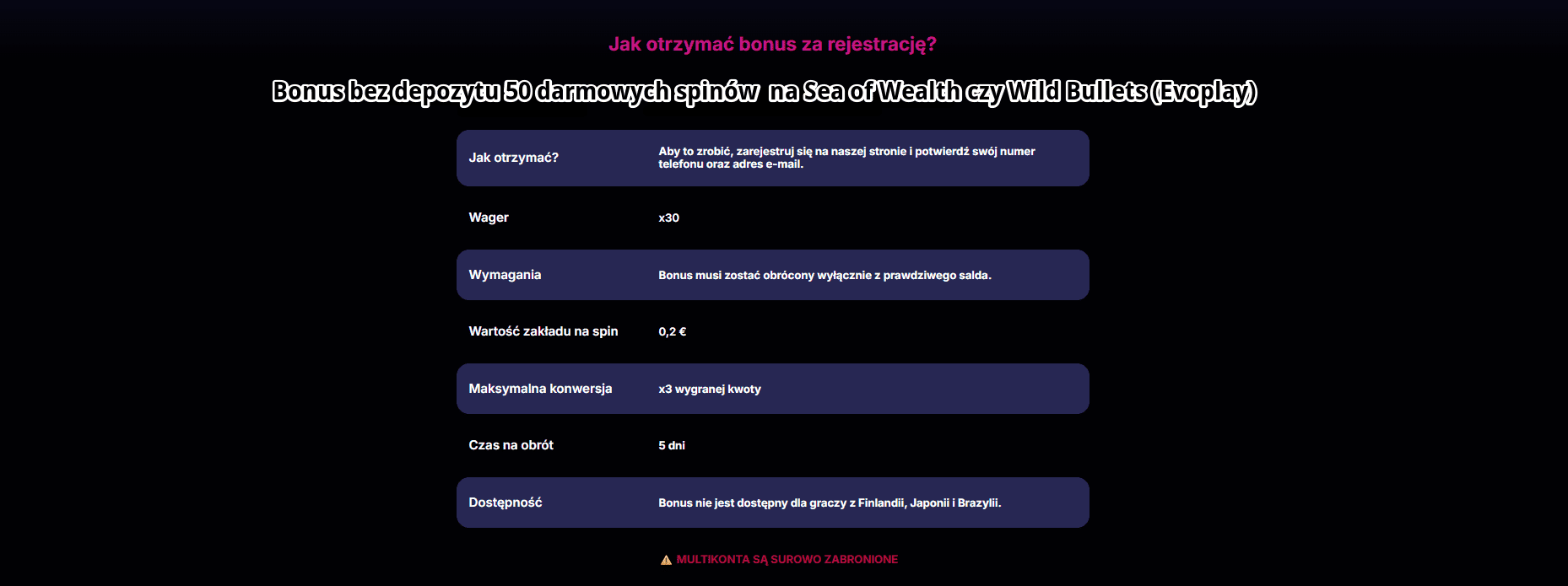 bez depozytu nv casino bonus: 50 darmowych spinow