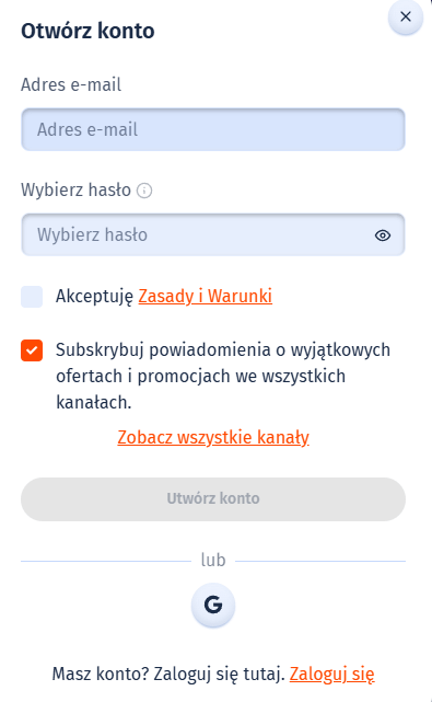 otworz konto spin city