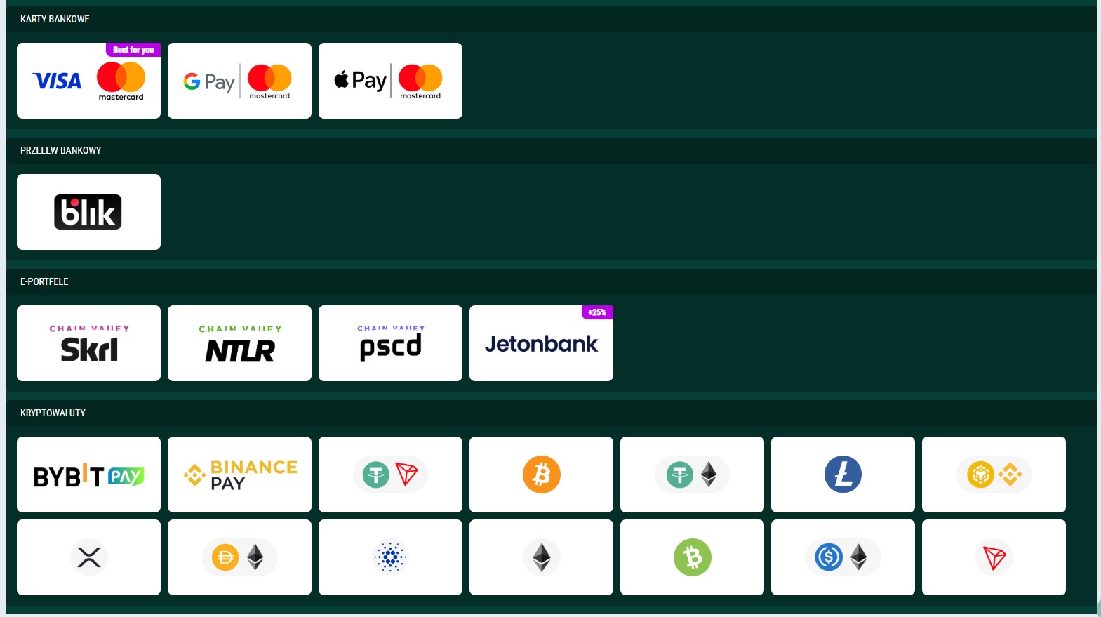  przejście do sekcji płatności i wybór metody.