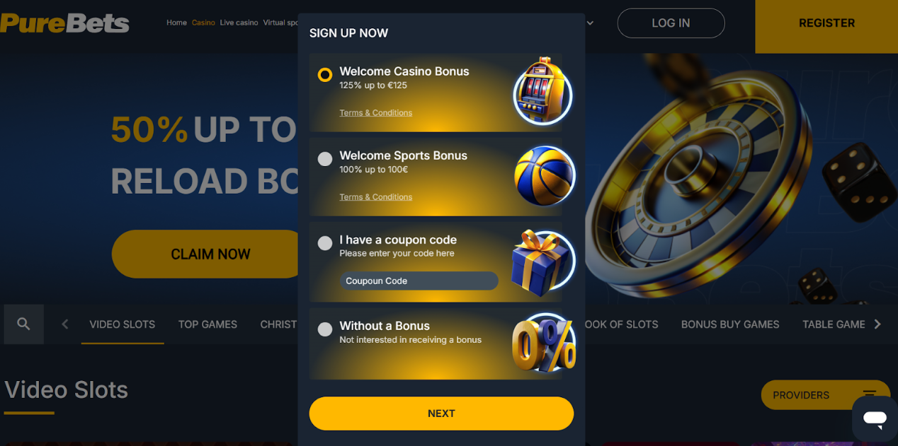 register purebets 1