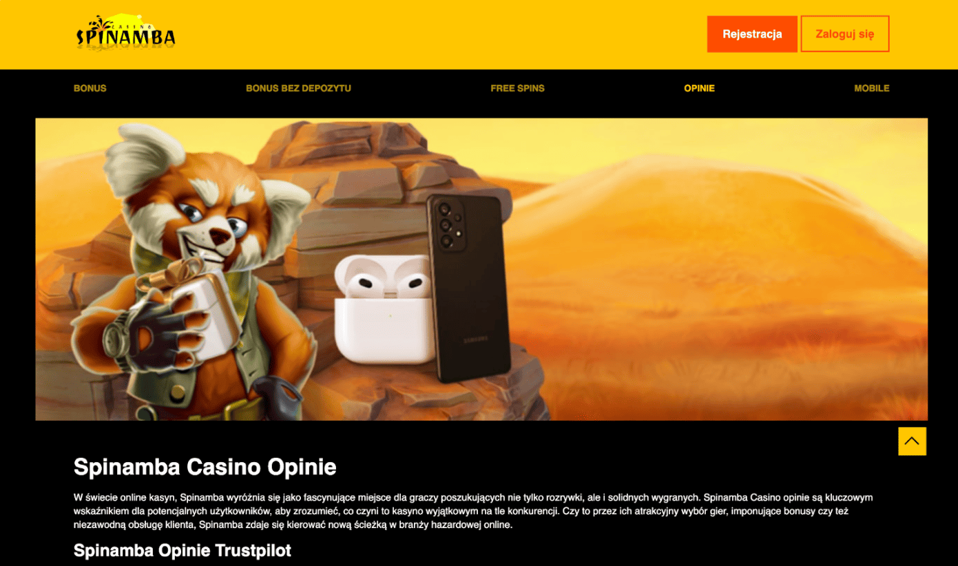 rejestracja w kasynie spinamba krok 2