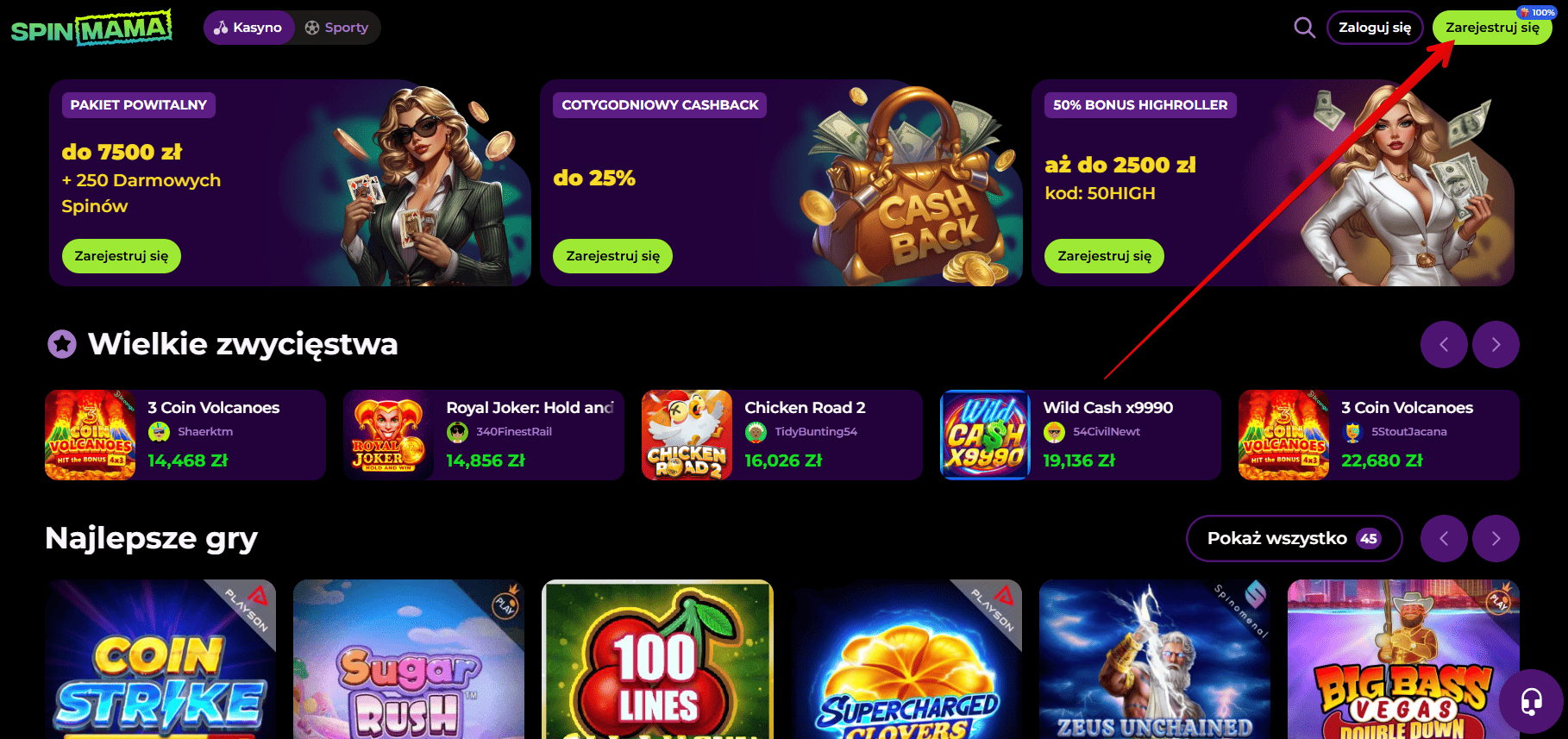 spinmama oficjalna strona zaloguj sie