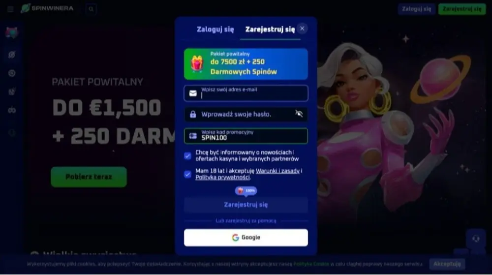 spinwinera kod promocyjny