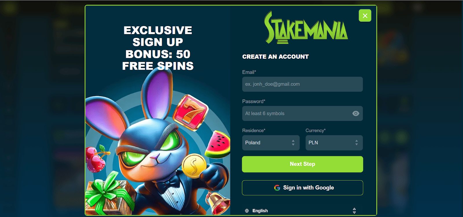 stakemania bonus rejestracja
