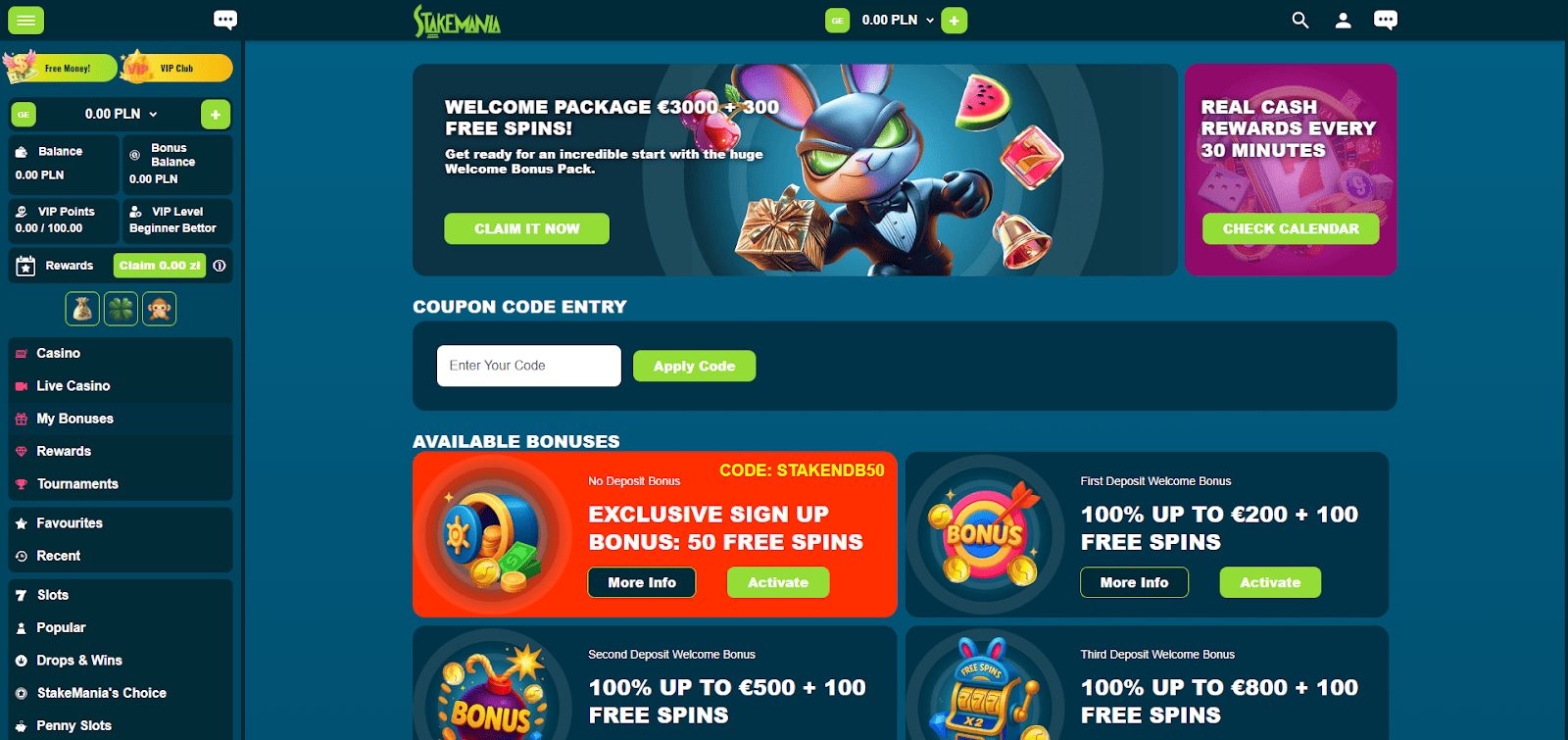 stakemania profil gracza