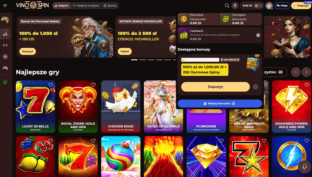vincispin konto
