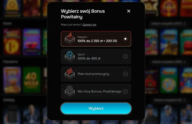 wybierz bonus